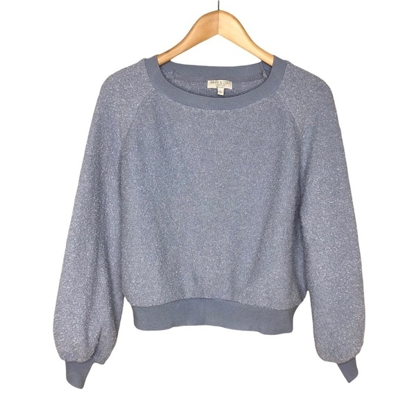 Poof! Tops - Warm and Cozy by Poof Pullover Textured Long Sleeve Size Large Blue
